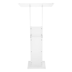 Akryylinen puhujapöytä 1265 millimetriä korkea läpinäkyvä luentoihin