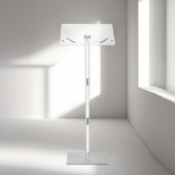 Puhujapöytä akryylinen 1100 mm korkea läpinäkyvä säädettävä pöytätaso kirjaklipsillä