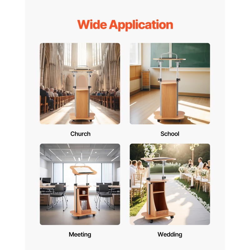 Puinen luentotaso säädettävä 795–1100 mm kallistuva tumman kirsikan sävy
