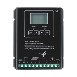 Aurinko- ja tuulivoimapaketti 12V 400W 2 x 100W monikiteisillä paneeleilla MPPT-hybridiohjaimella