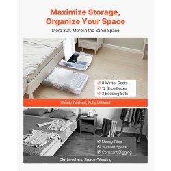 Sängynalussäilytyslaatikot 4 kpl 42 l 805 x 396 x 175 mm läpinäkyvällä kannella pyörillä