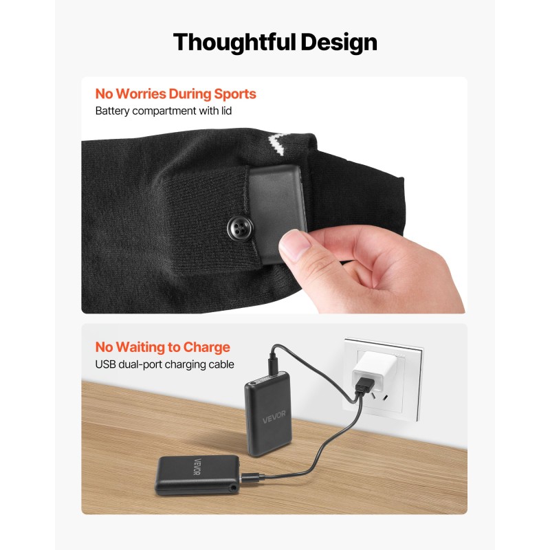 Lämmitettävät sukat modaalikuitu keinotekoinen minkkifleece 5000 mAh akku 4 lämmitystasoa EU 38–48