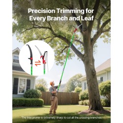 Teleskooppinen oksasaha lasikuituvarsi 8 m 65Mn-teräs oksien karsintaan