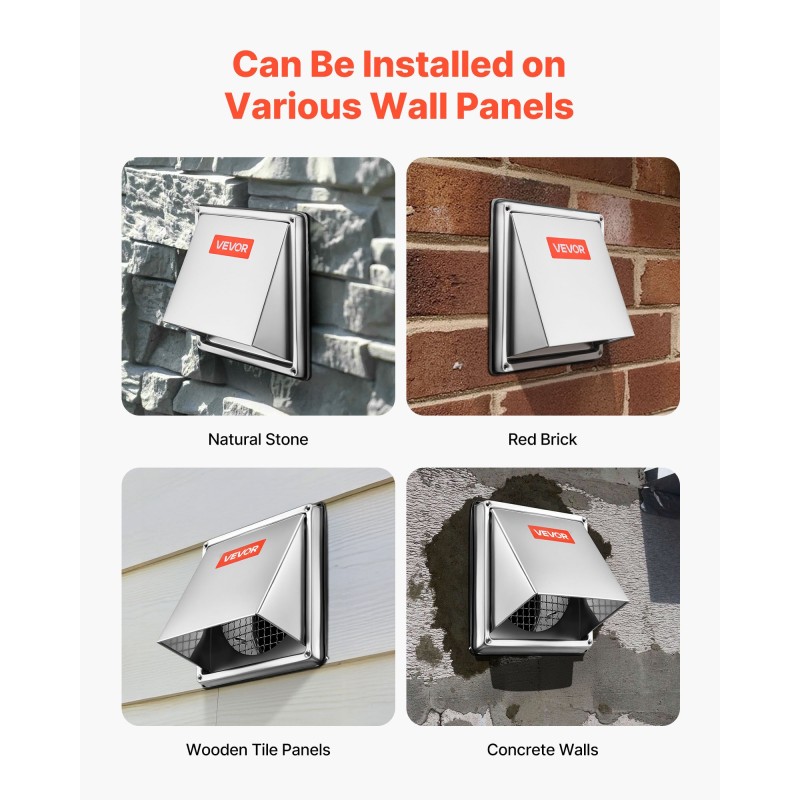 Seinäventtiilin peitelevy 145 mm ruostumaton teräs neliö suojaverkolla 1 kpl