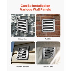 Seinäasennettava ilmanvaihtoritilä 145 mm SUS304 ruostumaton teräs kumitiivisteellä