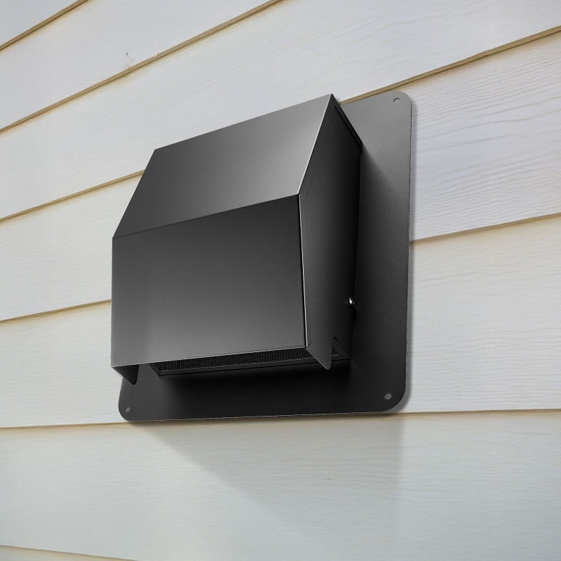 Seinäasennettava ulkosäleikkö SPCC-teräs 149 mm musta 1 kpl poistoilmakanavaan