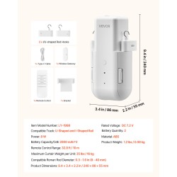 Sähköinen älyverhonavaaja ABS-kuori U- ja I-kiskoille 16 kg mobiiliohjauksella