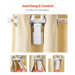 Automaattinen verhojen avaaja ABS-muovi Roman-verhotangoille 8–40 mm sovellus ja kauko-ohjaus hubilla