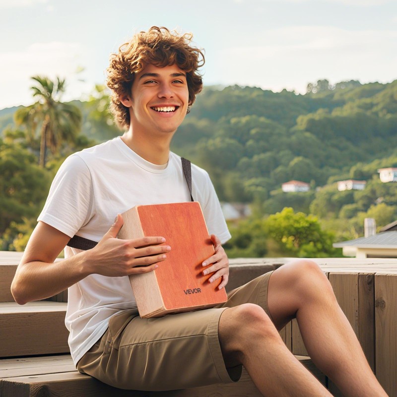 Cajon-laatikorumpu koivupaneeli mahonki-poppeli runko rätinäkielet kantolaukulla