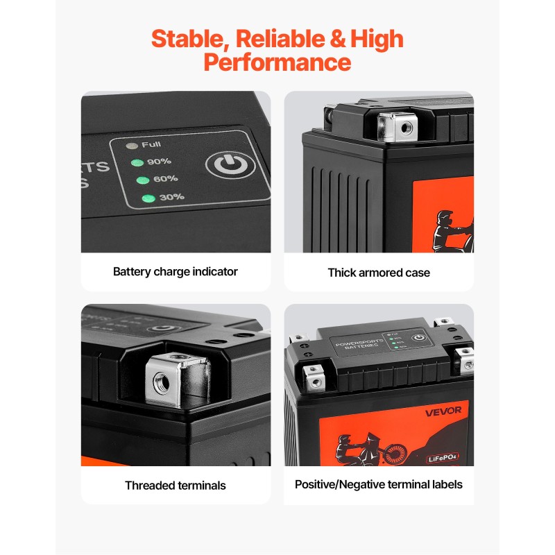 Moottoripyörän litiumrautafosfaattiakku 12V 7Ah 210CCA kevyt huoltovapaa
