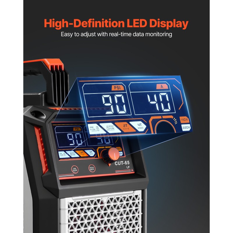 Kosketukseton plasmaleikkuri 65A invertteritekniikka 16 mm puhdas leikkaus digitaalinen näyttö