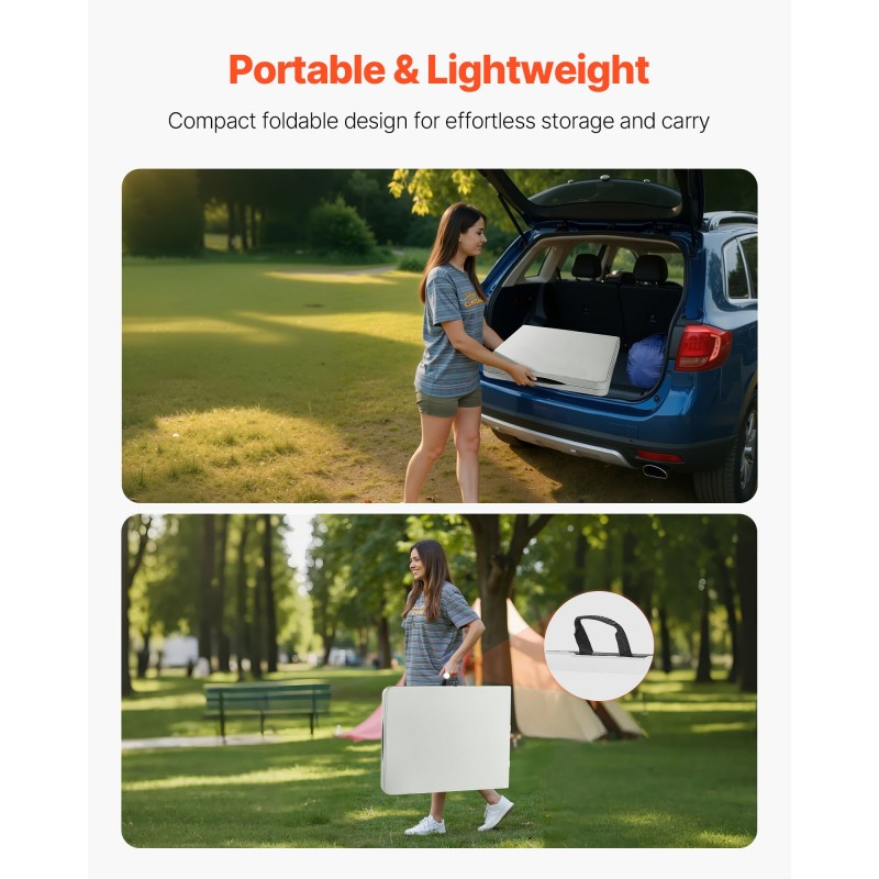 Taitettava hyötypöytä muovikansi hiiliteräsrunko 180×70×73 cm 150 kg kantavuus