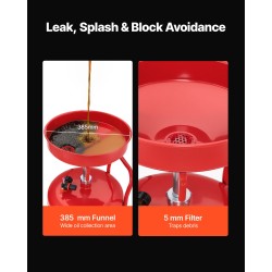 Jäteöljyn keräyssäiliö 95 litran rautainen pneumaattinen tyhjennys säädettävällä suppilolla pyörillä