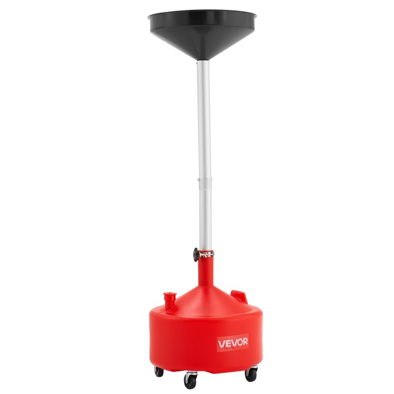 Jäteöljyn keräyssäiliö 30L PE-muovi säädettävällä 420 mm suppilolla pyörillä manuaalisella tyhjennyksellä