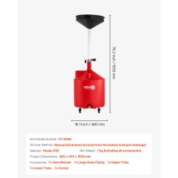 Jäteöljyn keräyssäiliö 68 litraa PE-muovinen säädettävällä suppilolla pyörillä