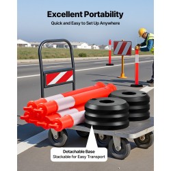 Liikenteen rajauspylväät polyeteenimuovia korkeus 1140 millimetriä kaksi kappaletta punainen heijastinnauhalla työmaille