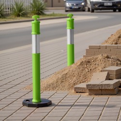 Liikenteen ohjaustolpat 3 kpl muovi ja kumi 1140 mm 360 asteen heijastinnauhalla