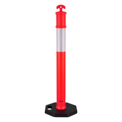 Rajaustolppa ja liikennekartio muovi kumi 1140 mm 2 kpl punainen