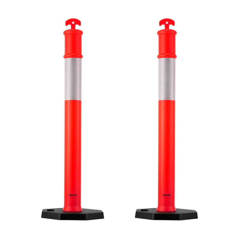 Rajaustolppa ja liikennekartio muovi kumi 1140 mm 2 kpl punainen