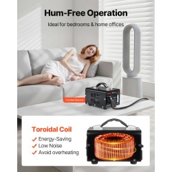 Jännitemuunnin 500VA 110V–220V amerikkalaisilla ja eurooppalaisilla pistorasioilla metallikotelo ylikuormitussuojalla 5A