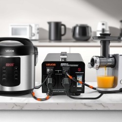 1000VA jännitemuuntaja 110V ja 220V metallikotelo kaksi amerikkalaista ja kaksi eurooppalaista pistorasiaa