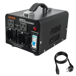 1000VA jännitemuuntaja 110V ja 220V metallikotelo kaksi amerikkalaista ja kaksi eurooppalaista pistorasiaa