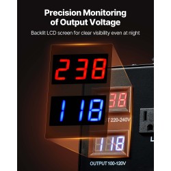 Jänniteautomaattimuuntaja 5000VA metallirunko 110V ja 220V automaattinen tunnistus 3xEU 3xUS
