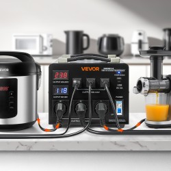 Jänniteautomaattimuuntaja 5000VA metallirunko 110V ja 220V automaattinen tunnistus 3xEU 3xUS