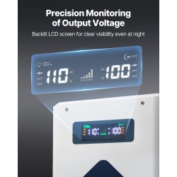 Askelalaskumuuntaja 2000VA metallikotelo 110V-laitteille kaksi amerikkalaista pistorasiaa USB- ja Type-C-lähdöillä LCD-näytöllä