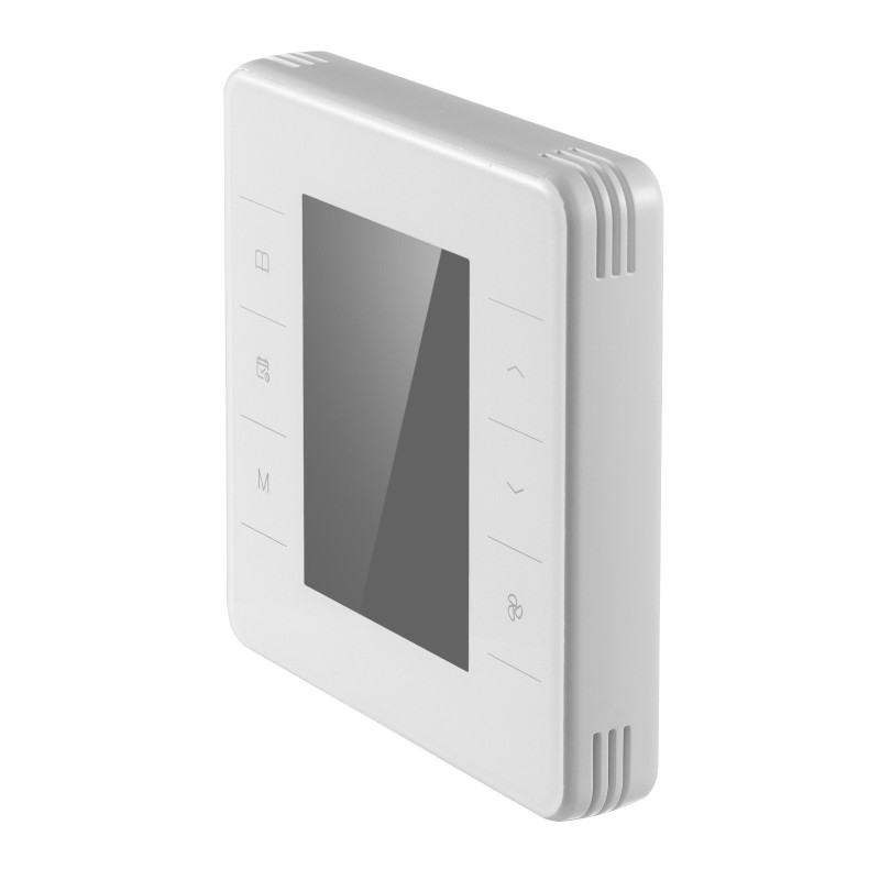 Seinään asennettava ohjelmoitava termostaatti valkoinen suuri näyttö taustavalolla 7 päivän ohjelmointi
