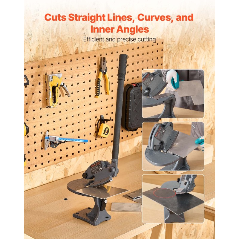 Manuaalinen penkille kiinnitettävä levyleikkuri kovetetut terät teräsrunko 70 mm 1,9 mm