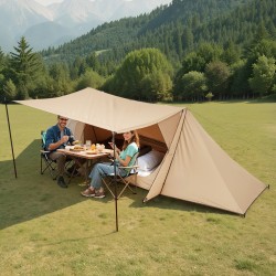 Kolmiomainen retkeilyteltta 1–2 hengelle 210T taftikangas kamiinaläpivienti integroitu pohjamatto alumiinitangot