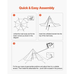 Pyramiditeltta 10-sivuinen 4–6 hengelle koko 460 x 460 cm kamiinan läpivienti
