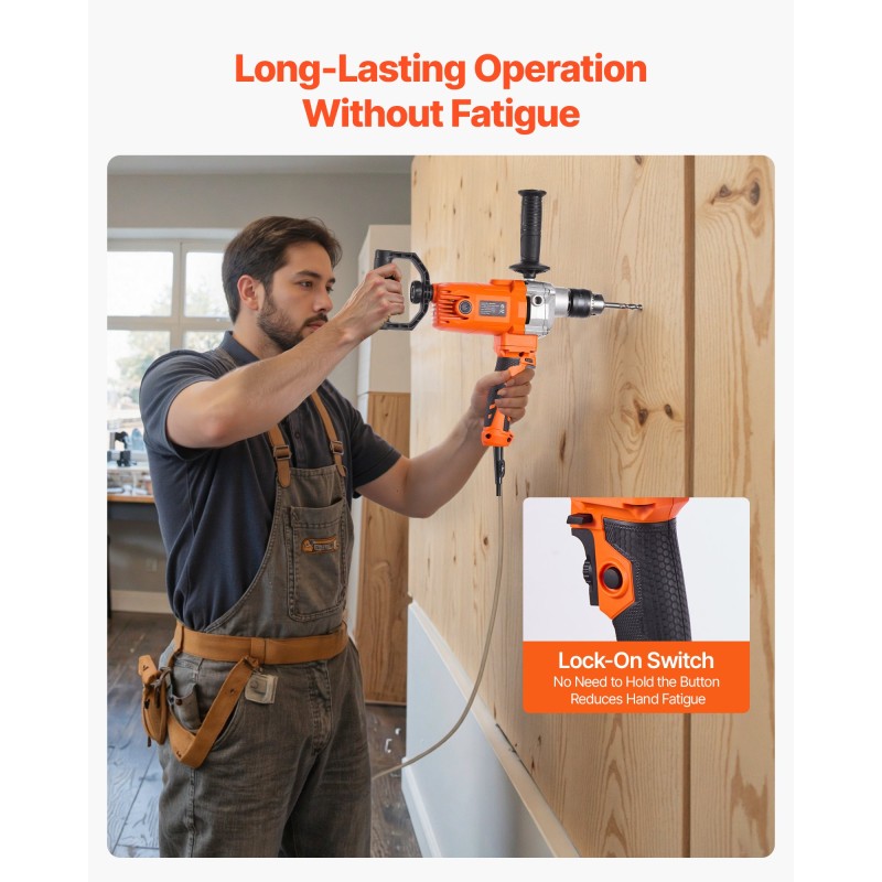 Sähkökäyttöinen pora ja sekoitin 1200 W 0–750 kierrosta/min 5/8 tuuman istukka