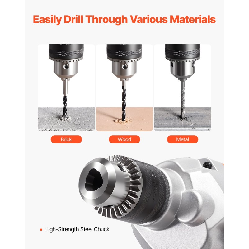Sähkökäyttöinen porasekoitin 1100 watin 12,7 millimetrin istukalla sekoittamiseen ja poraukseen