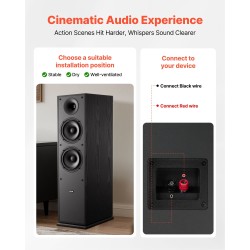 Lattiamalliset passiivikaiuttimet kaksitie MDF-kotelolla kaksi 165 mm bassoelementtiä paripakkaus