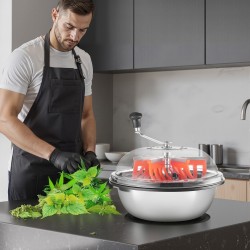 Manuaalinen 16-tuumainen silppurikulho ruostumatonta terästä lehdille ja nuppuille