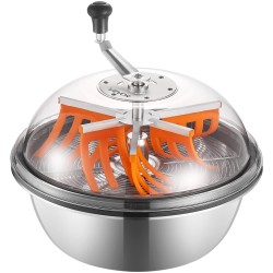 Manuaalinen kulhosilppuri ruostumaton teräskulho läpinäkyvä muovikansi lehdille nupuille kukille