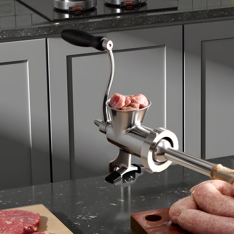 Manuaalinen lihamylly 304-ruostumatonta terästä pöytäkiinnikkeellä 2 reikäterää