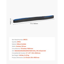 Hiomanauhasetti 50 x 1830 mm piikarbidihioma 6 kpl karkeudet 120-1000