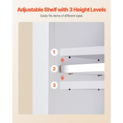 Seinäkaappi lastulevy ja MDF 590x200x700 mm säädettävä hylly pyyhetangolla