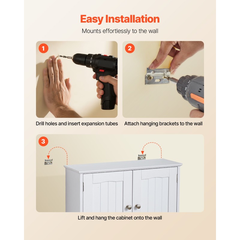 Seinäkaappi lastulevy ja MDF 590x200x700 mm säädettävä hylly pyyhetangolla