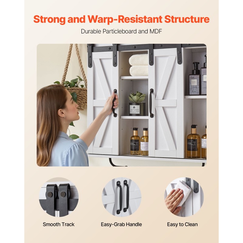 Seinäkaappi kylpyhuoneeseen lastulevy ja MDF-levy valkoinen 780x220x775 mm kaksi ovea