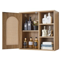 Seinäkaappi lastulevy ja MDF-levy 600x250x600 mm 5-tasoinen säädettävä hylly kylpyhuoneeseen