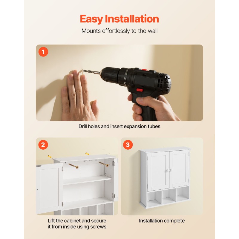 Seinäkaappi lastulevy ja MDF 560x180x585mm 2 ovea säädettävä kolmitasoinen hylly