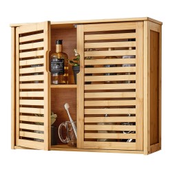 Seinäkaappi kahdella ovella ja säädettävällä kolmitasoisella hyllyllä kylpyhuoneeseen