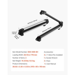 Suksi- ja lumilautateline alumiinirakenteinen lukittava 6 paria poikittaispalkkeihin