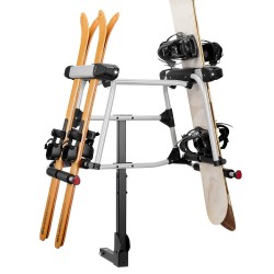 Vetokoukkuun asennettava suksi ja lumilautateline 50 mm vastaanottimeen jopa 6 paria lukittava