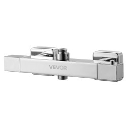 Termostaattinen suihkuhana messinkirunko kromattu pinta kaksinuppinen säätö 38 asteen turvalukitus