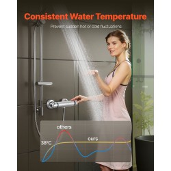 Termostaattinen suihkusekoitin messinkirunko kromipinnoitettu 38 asteen turvalukitus kaksi nuppia